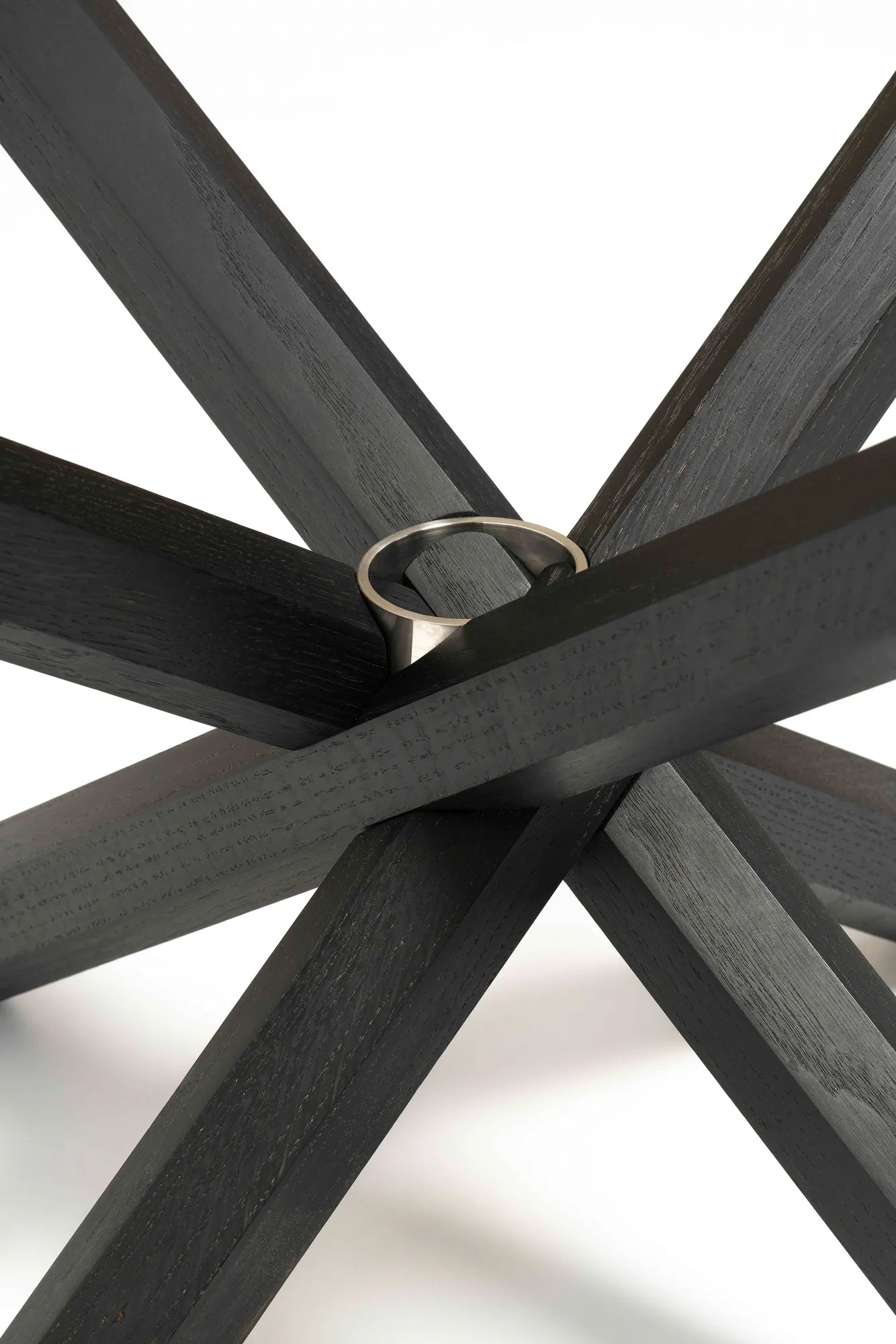 stiks Tisch Eiche geschwärzt, Detail Steckverbindung