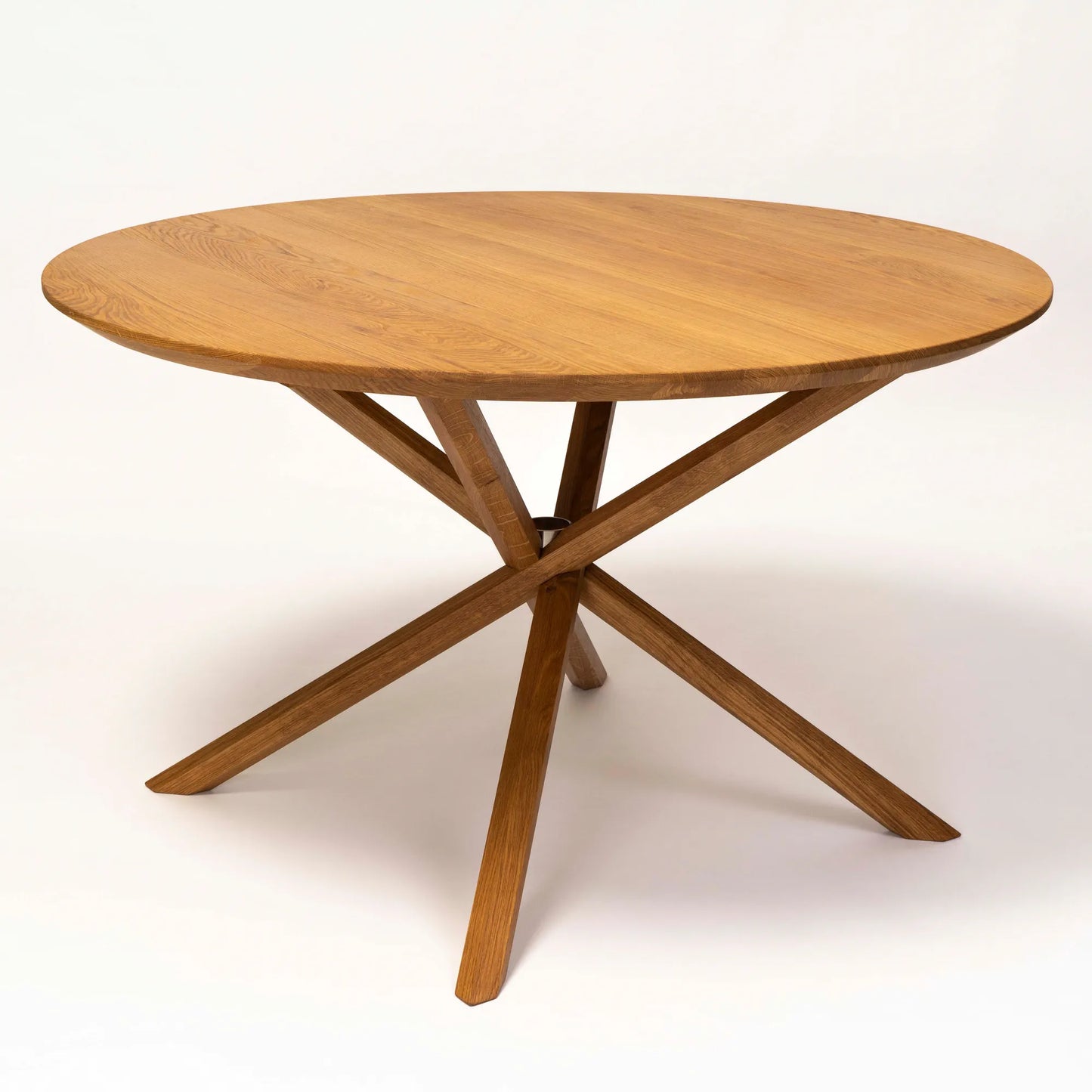 stiks Esstisch aus massiver Eiche, rund, geölte Oberfläche, Natur