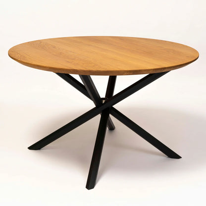 stiks Esstisch aus massiver Eiche, rund, geölte Oberfläche